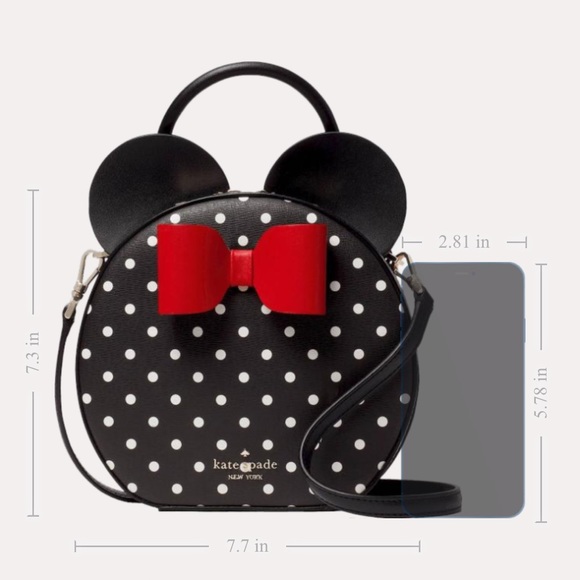 ♠️ NWT Disney Kate Spade Minnie Mouse purse wallet set black crossbody red bow - Picture 12 of 12